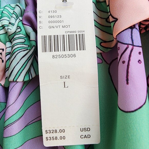 NWT Anthropologie "OOPSCOOL" Off-The-Shoulder Printed Dress Size Large - Picture 9 of 16